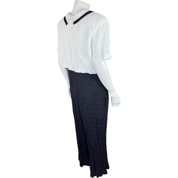 Vintage USA Petites Pantsuit Navy White Sailor Collar Gold Buttons Size 14 - Picture 8 of 12